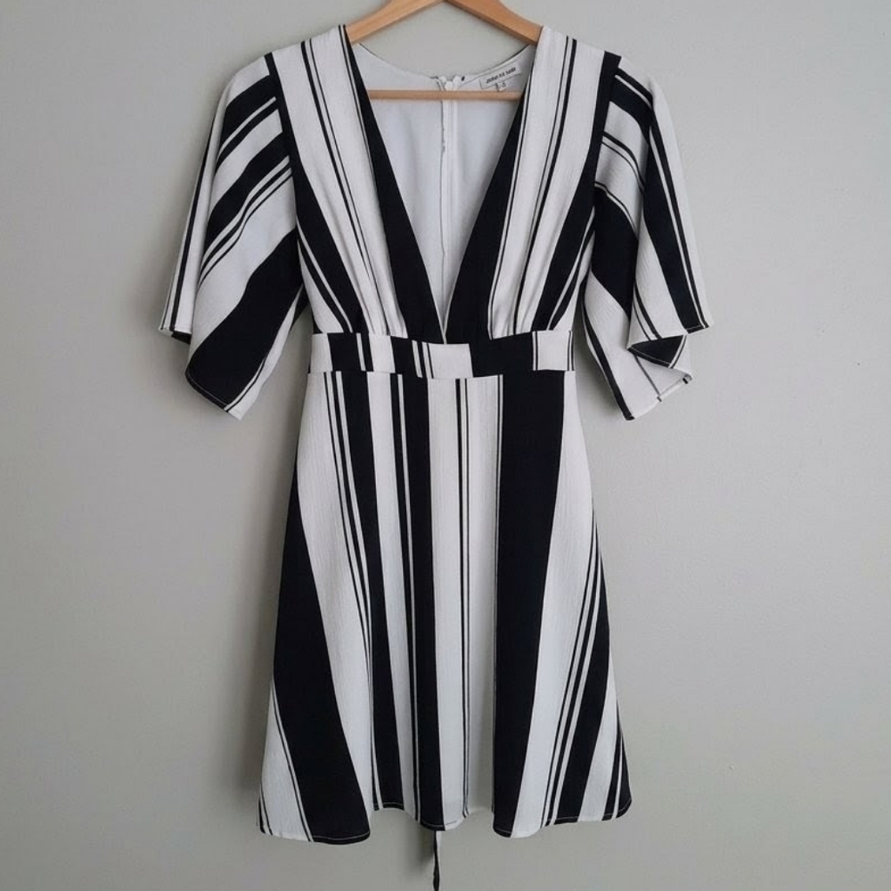 Charlotte Russe Black and White Striped Mini Dress